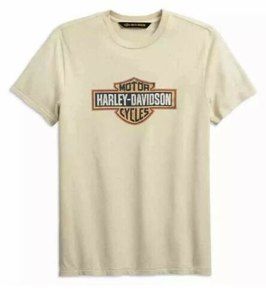 Harley Davidson Men's Crackle Logo Cream Slim Fit Tee T-shirt, 99001-19VM, 2XL